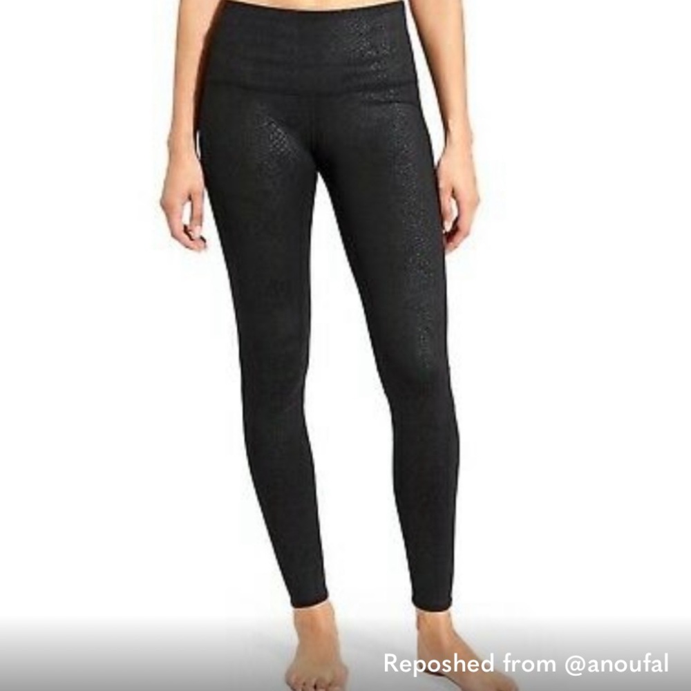 Athleta High Rise Black Serpent Chaturanga Leggings